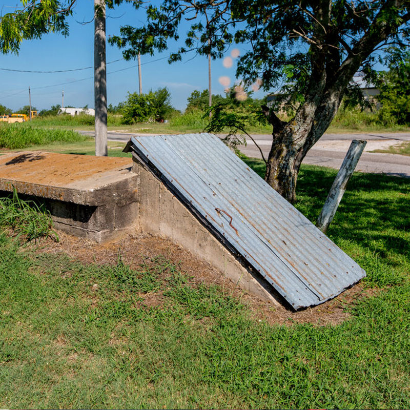storm shelter in the country